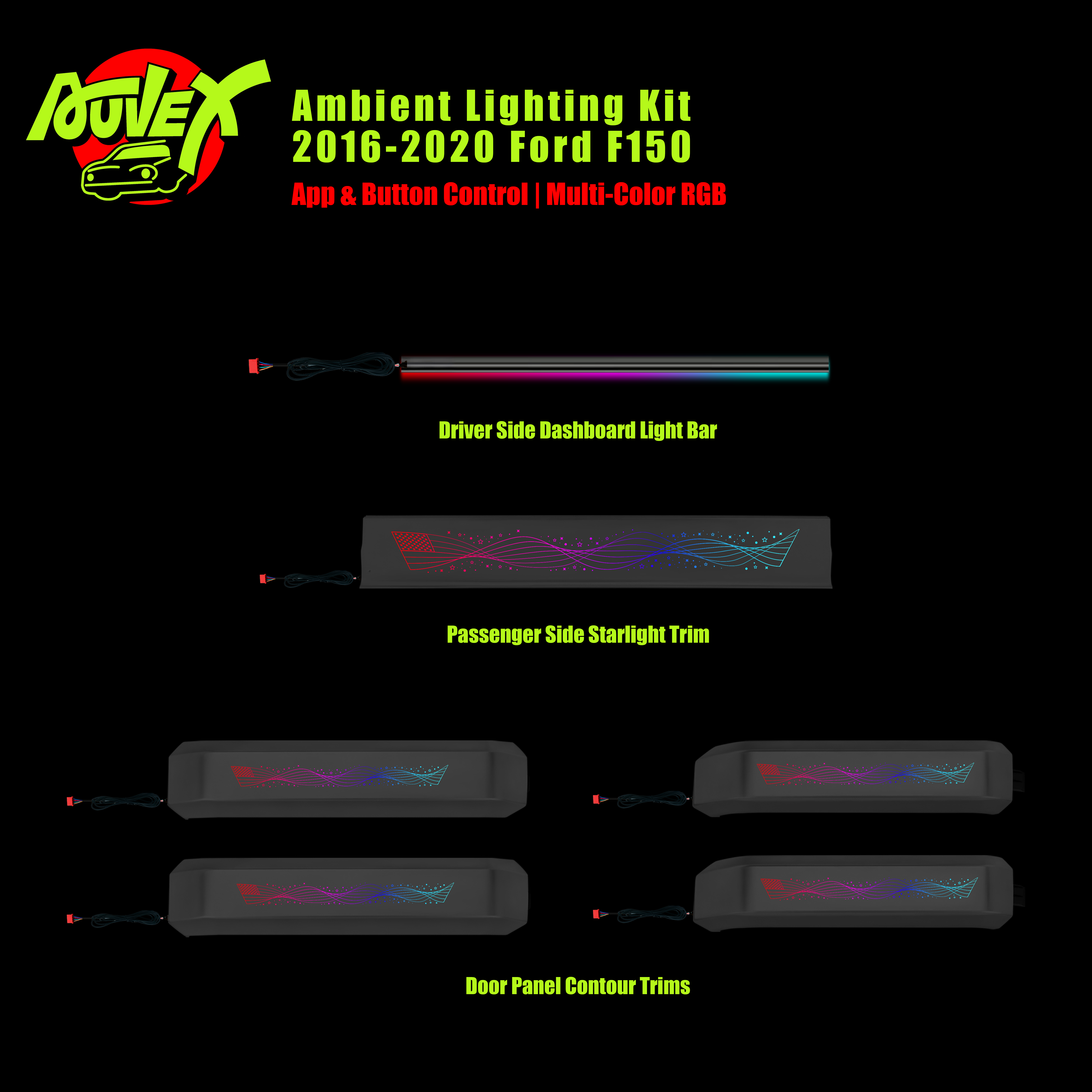 Smart Dynamic Phantom Ambient Lighting Upgrade Kit for Ford F-150